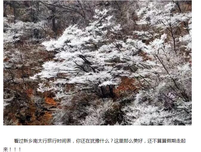 新乡南太行旅行时间表出炉，每个月的风景都让人惊喜！