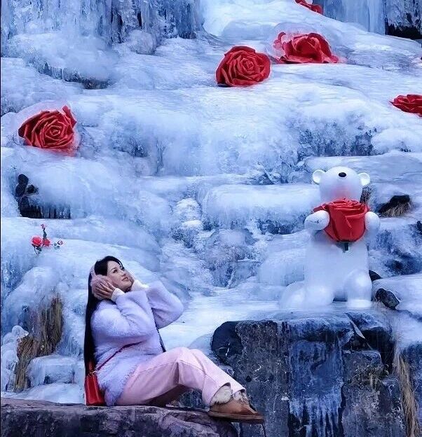 八里沟冰封玫瑰，冬日最热烈的浪漫！