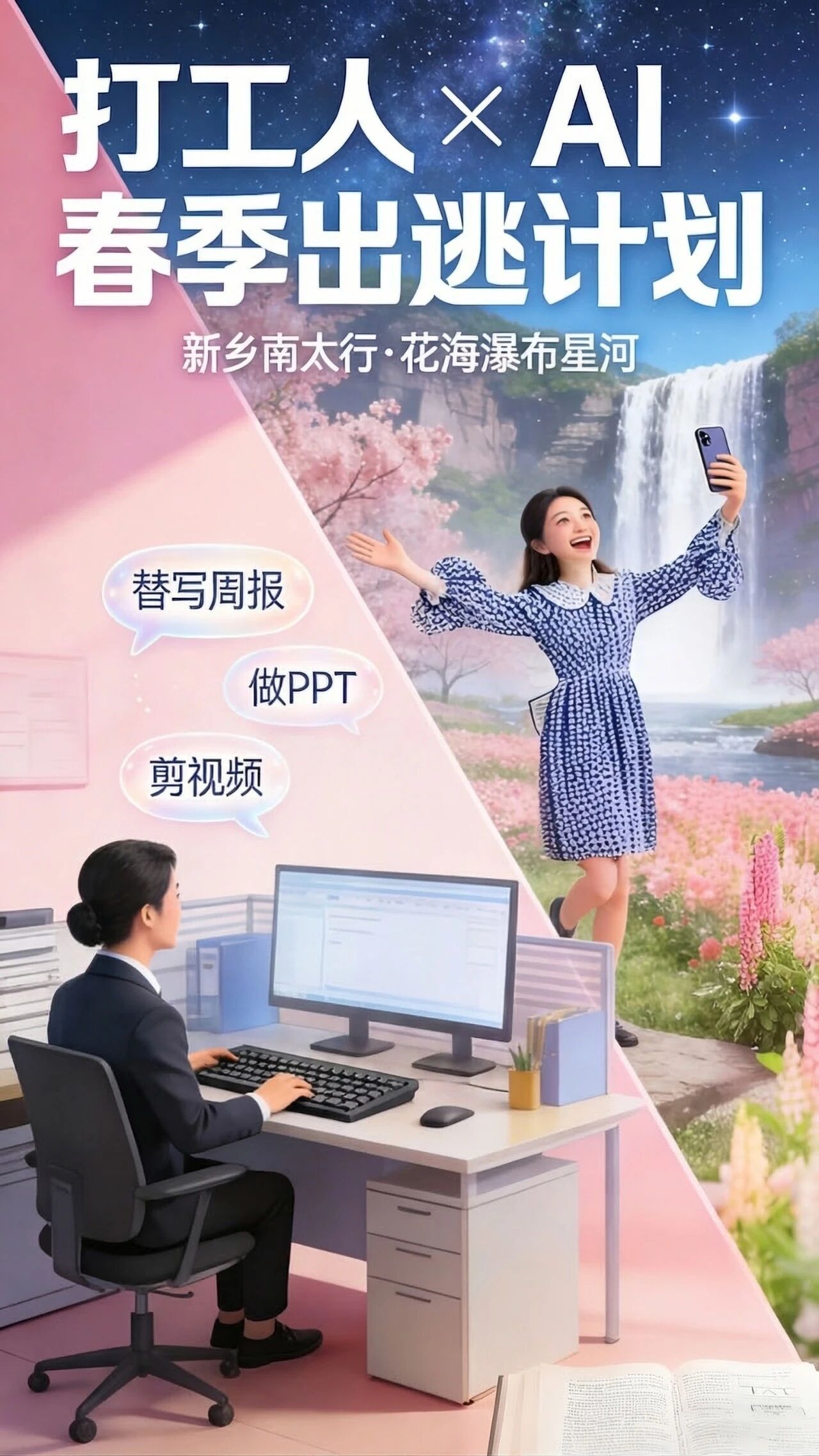 三月不冲亏大了！AI替你打工，你去新乡南太行“驯养”春天！秋沟世外桃源上线，错过等一年！